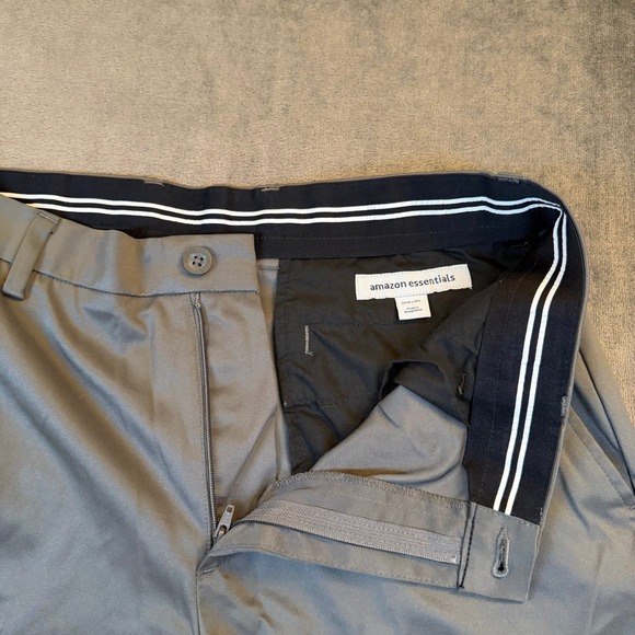 Amazon Essentials Other - Amazon Essentials Grey Performance Chino Pants Mens 34x34 Stretch Straight Leg